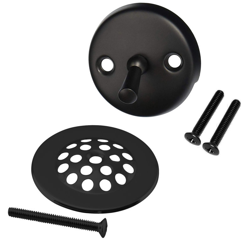 3-1/8" Trip Lever Bathtub and Shower Drain Kit with 2-Hole Overflow, Matte Black