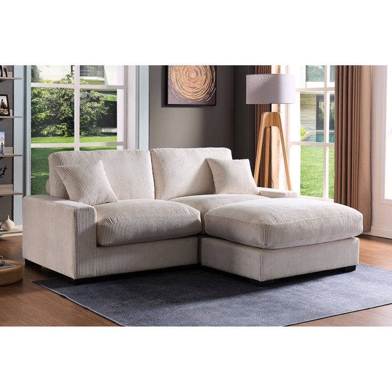 Salon modulaire - Velours côtelé 4 places avec et coussins, stable et canapé en tissu 2 bancs de soutien durables