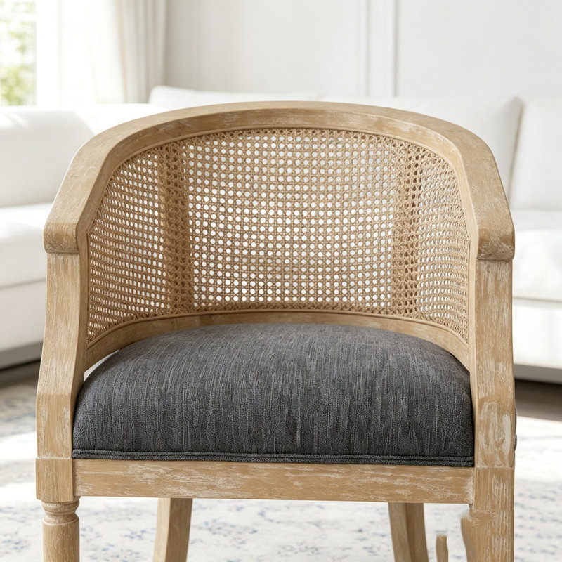 Fauteuil d'appoint en bois d'hévéa, Charcoal