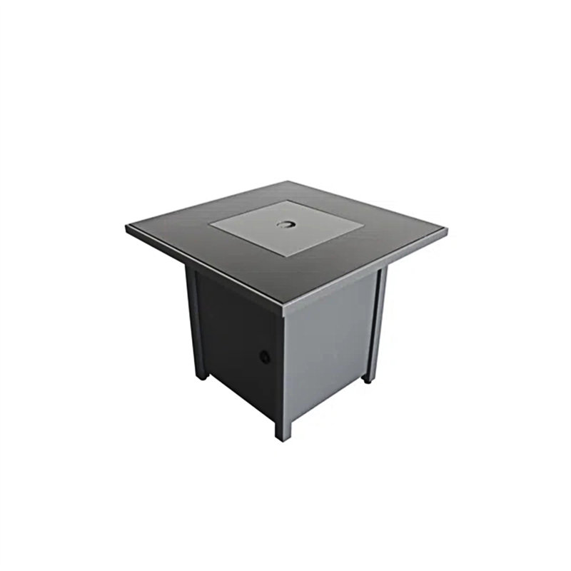 Table de foyer d'extérieur en acier avec couvercle H 25 po x l 30 po