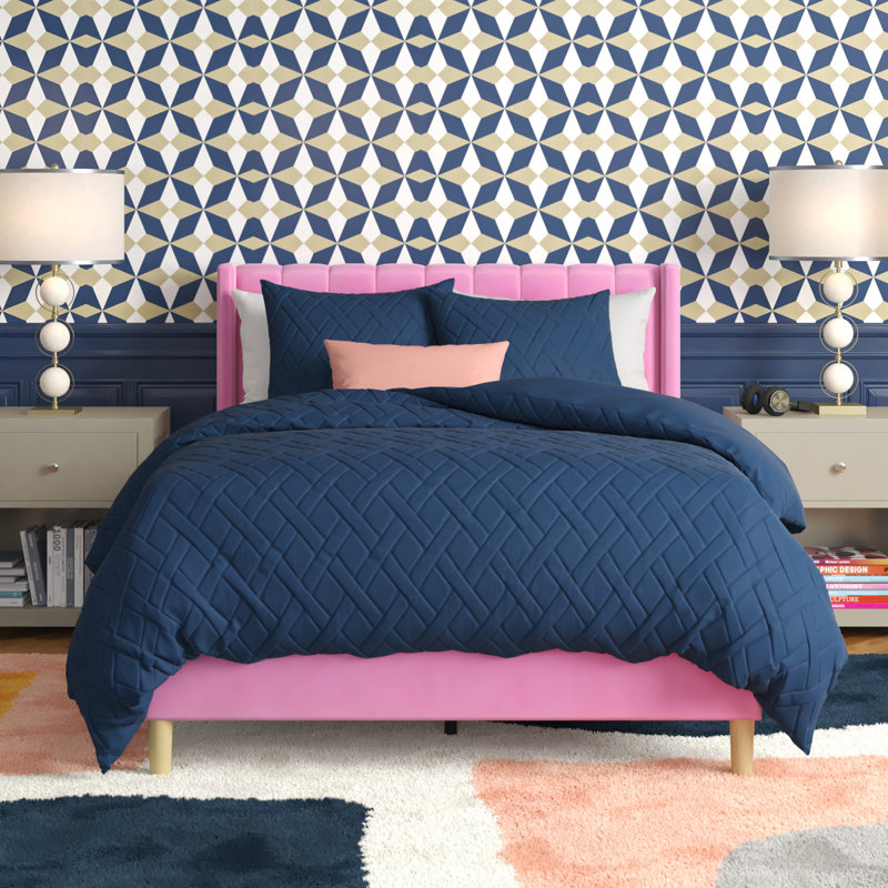 Sutter Upholstered Wingback Bed, Full