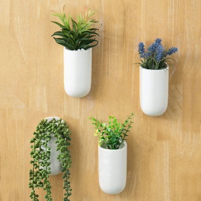 Anikka 4-Piece Indoor Ceramic Herb Hanging Planters