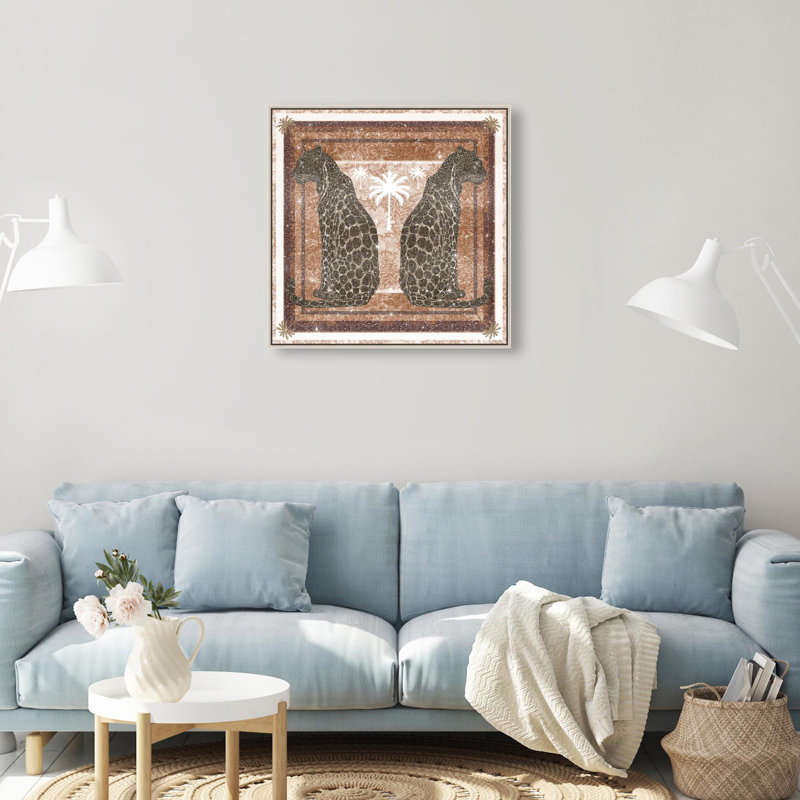 Casablanca Leopardo Print by Oliver Gal, 25"H x 25"W, Silver Frame