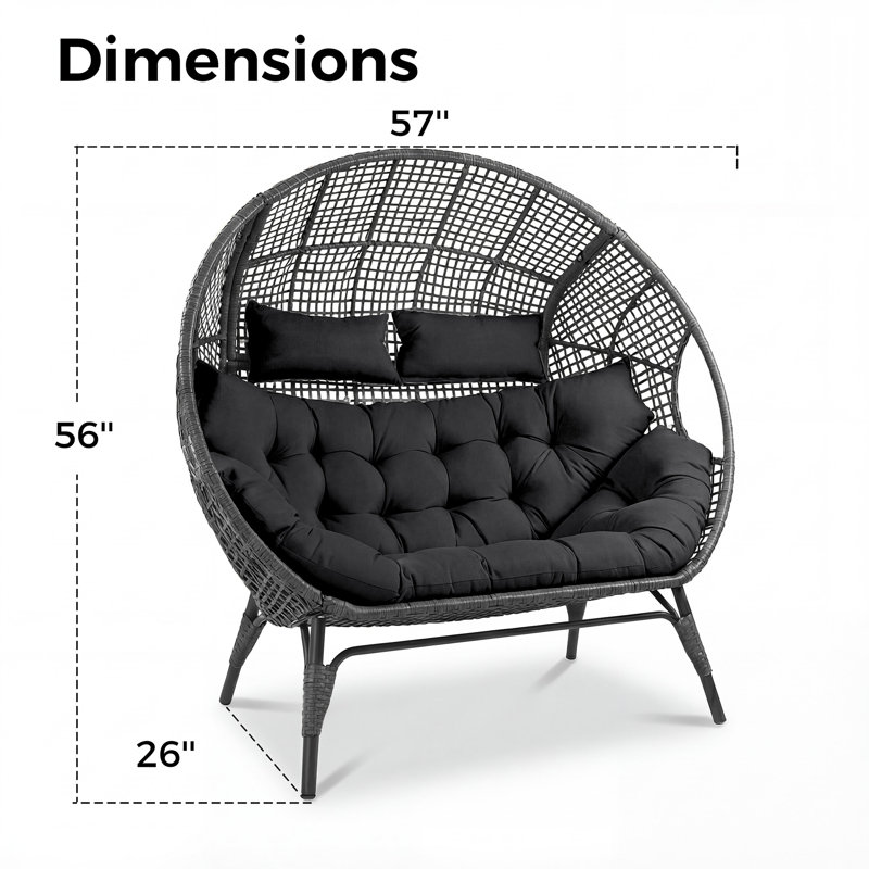 Fauteuil en osier 2 pièces Damarie, Gris