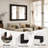 Waterproof Rectangle Solid Wood Framed Wall Mirror -1418447700-1418447706