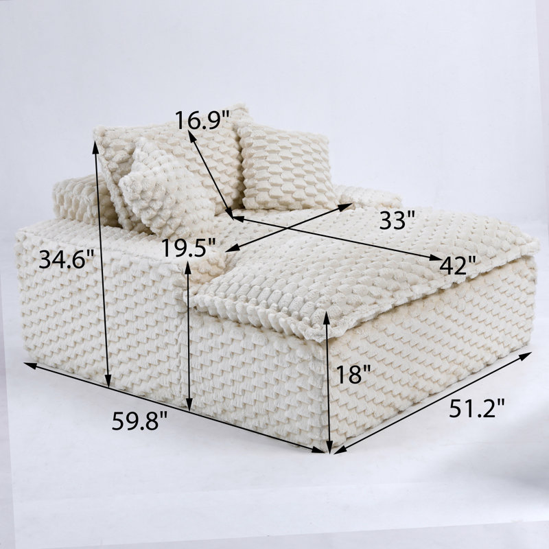 Canapé inclinable 51,2 po, Blanc