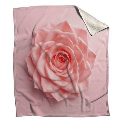 Large Pink Rose Blankets
