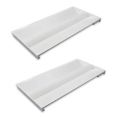 2 PK 2x4 LED Center Basket Troffer Panel, 35W/38W/45W Selectable, 3CCT Recessed Light Fixture, 120V-277V, 0-10v Dimmable Indoor Commercial Used