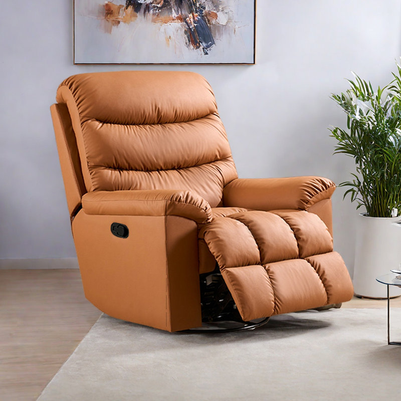 Fauteuil inclinable ergonomique multifonctionnel en similicuir, Brun