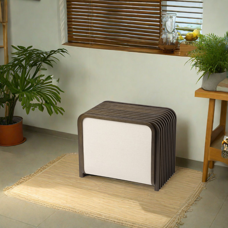 4 Pair Shoe Storage Bench, Beige