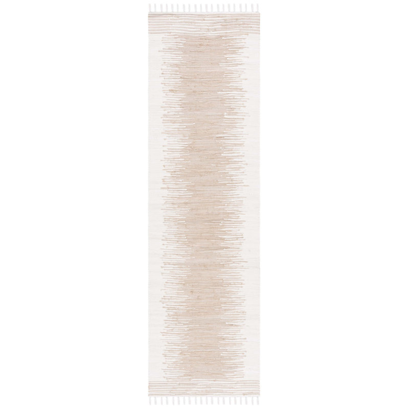 Annia Hand Woven Cotton Striped Rug, Runner 2'3" x 8'