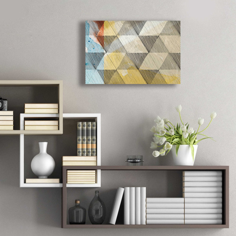 «Geo Now Sketch I» par Sisa Jasper, art mural en verre acrylique, H 16 po x l 24 po x P 0,2 po