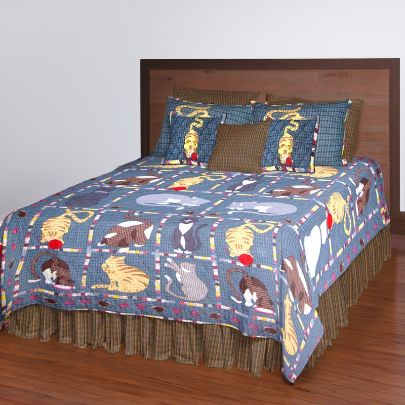 Farmhouse / Country Cotton Patchwork Quilt, Queen Quilt