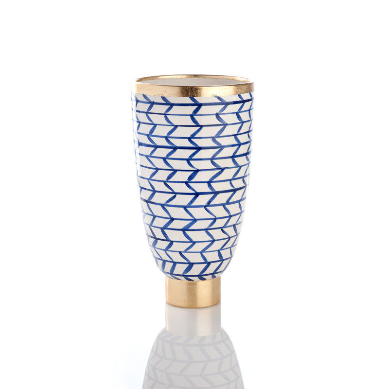 Collection Contempo, vase décoratif en céramique à motif géométrique