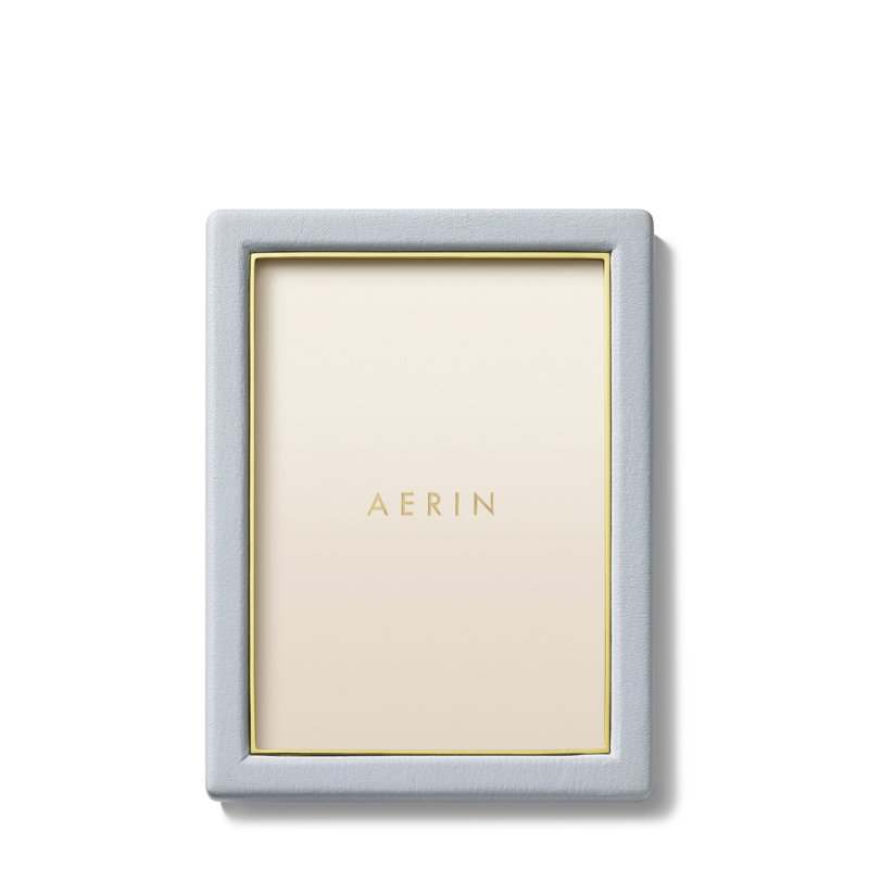 Blue Haze Leather 5" x 7" Picture Frame with Gold Detailing