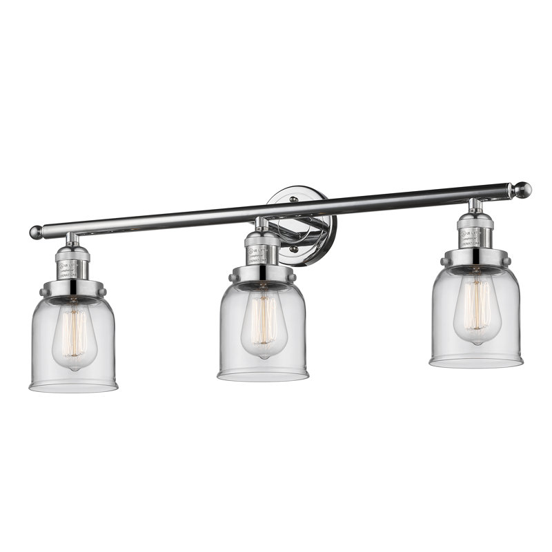Dominica 3 - Light Dimmable Vanity Light, Polished Chrome, No Bulb Included, Clear