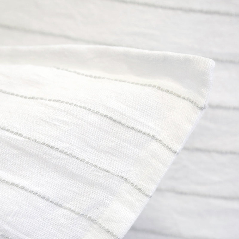 Blake Linen Shams, King, White/Ocean