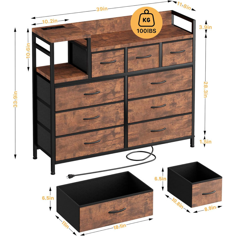 Commode 9 tiroirs Harvel