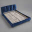 Structure de lit tapissier en velours pour grand lit, tête de lit éponge moelleuse, bleu foncé-358069198