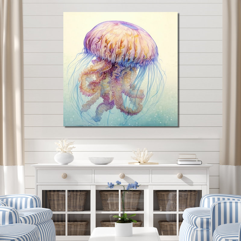 «Underwater Enchantment Jellyfish» sur impression sur toile, Toile tendue, H 30 po x l 30 po x P 1 po