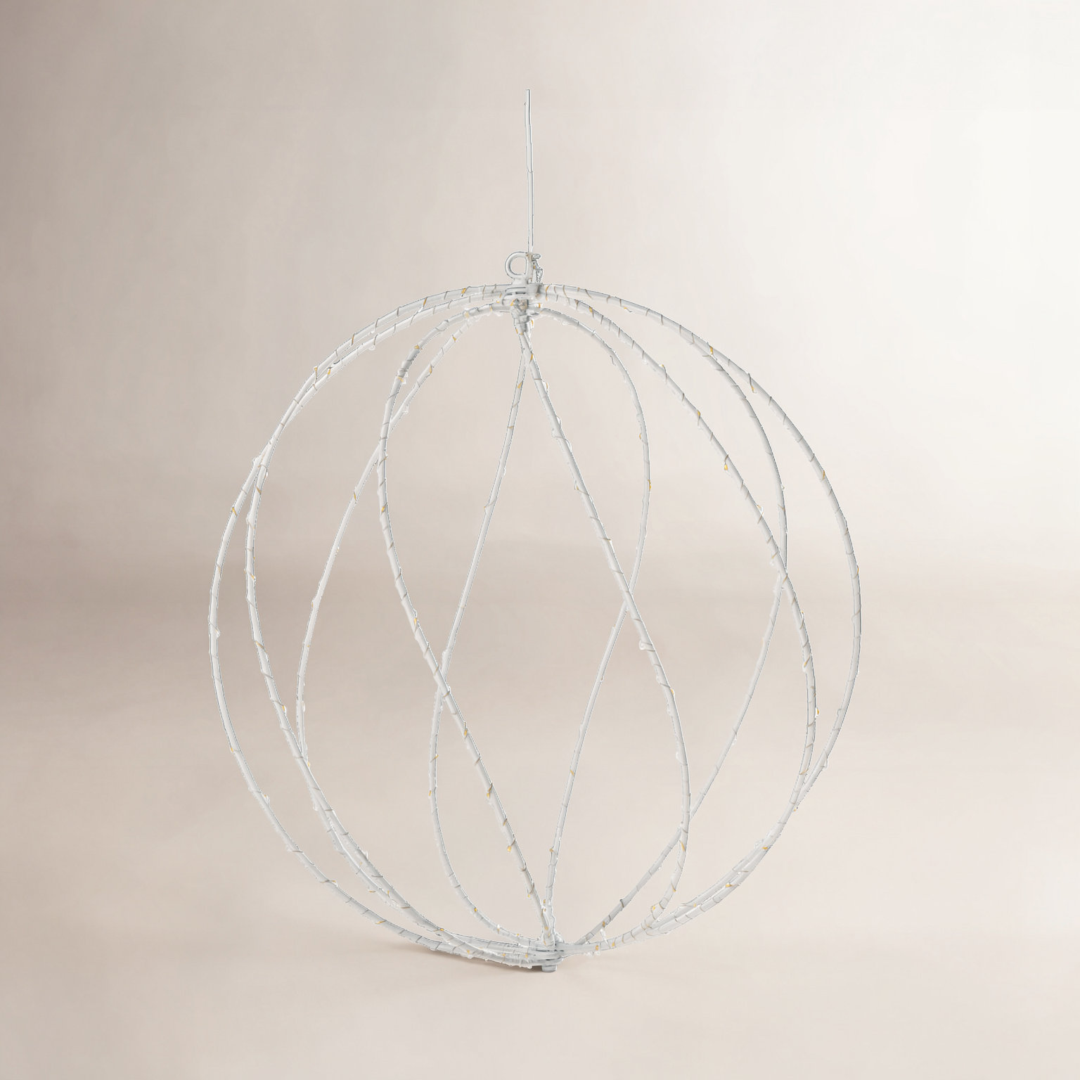 Small Twinkle Lit Sphere, 15.75", White