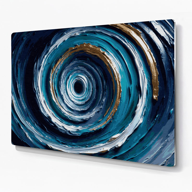 Art mural en métal Sci Fi Wormhole, H 240 po x l 240 po x P 0,05 po