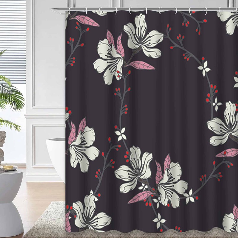 Rideau de douche Vintage Blossom, L 72 po x l 84 po