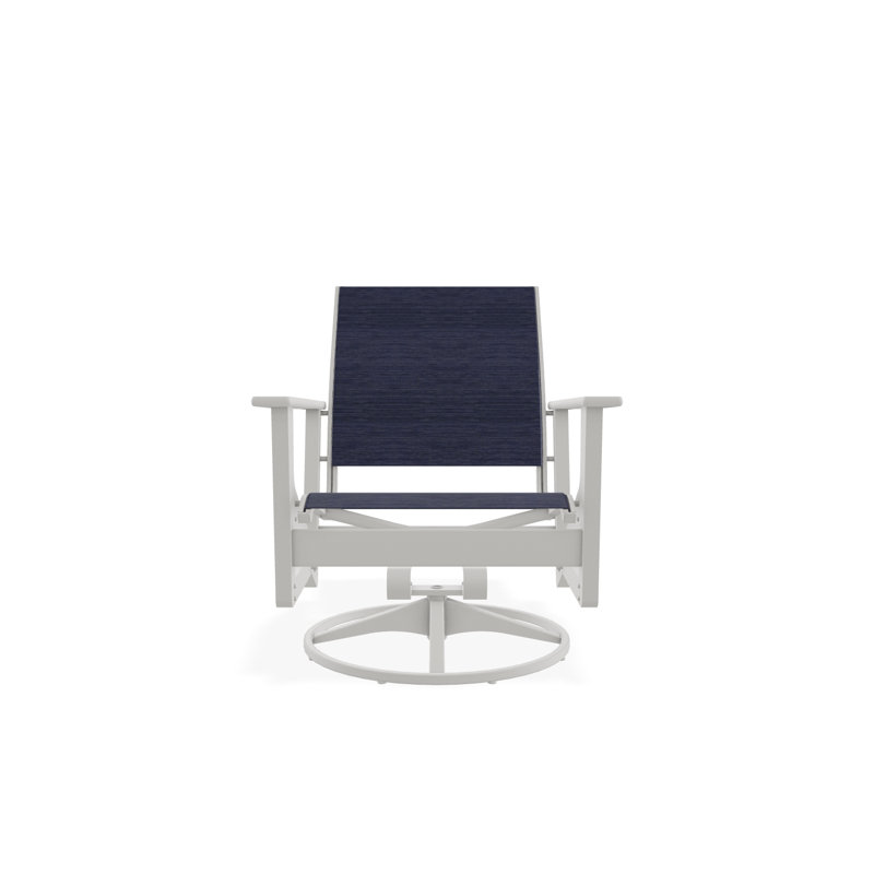 Wexler Outdoor Swivel Lounge Chair, Collect Indigo, Snow