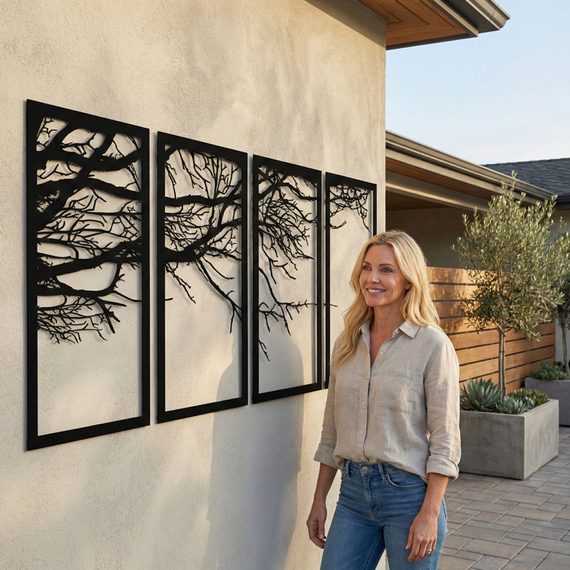 Modern Landscape & Nature Wall Decor on Metal, 35" H x 69" W x 0.6" D