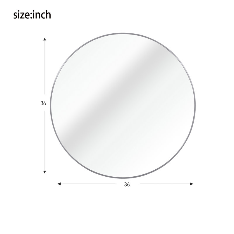 Miroir Rockoh, 36 po x 36 po, Argent