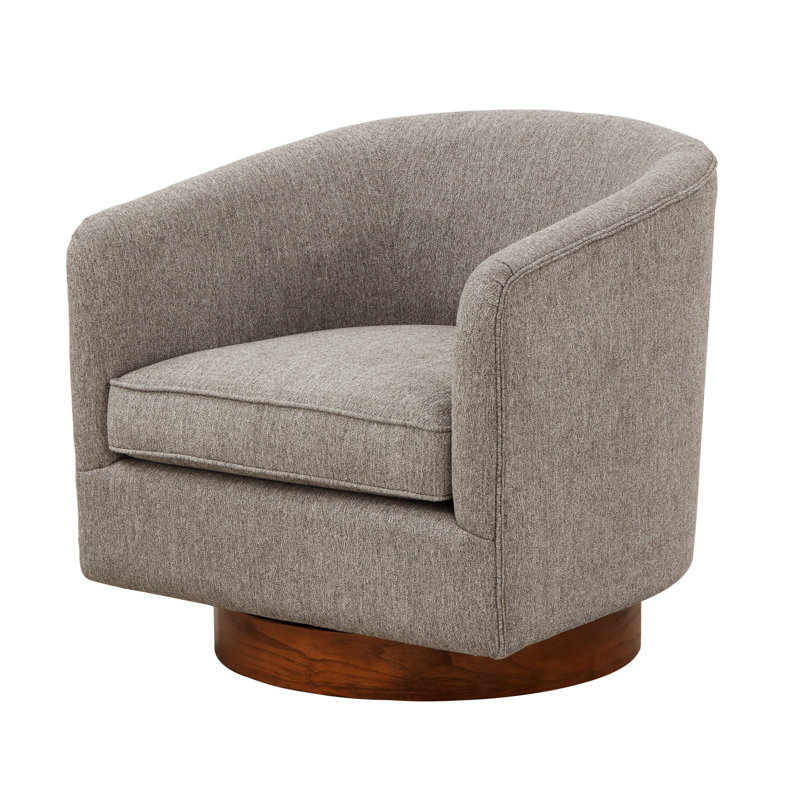 Chaise bleue avec chenille et base pivotante brune à 360 degrés, sans assemblage de tissu, Bleu