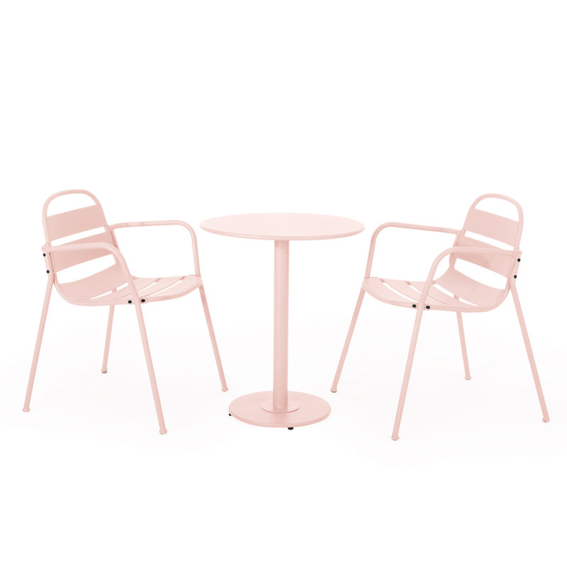 Ensemble bistro Terra Nova - rose clair mat, Rose clair