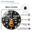 Horloge de guitare avec mots et chiffres - horloge murale 24 po