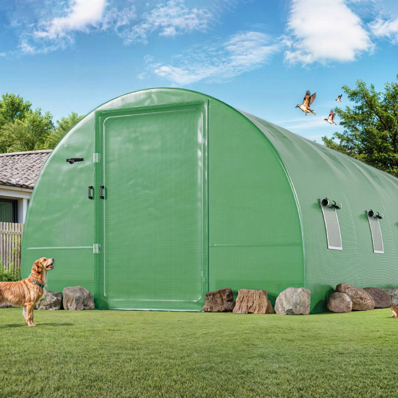 10' W x 20' D Greenhouse, 6' 7 1/5'' H X 10' W X 26' D, Green