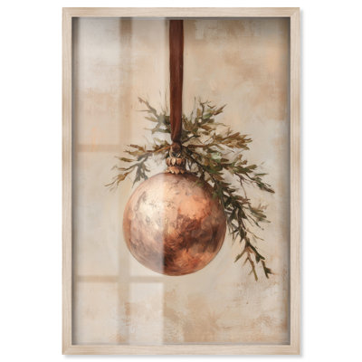 Décoration murale de Noël en forme de boîte à ombre bronze par Art Remedy, cadre blond, 37 x 55