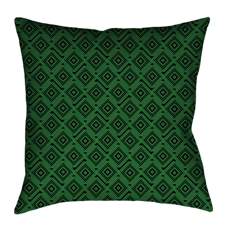 Housse de coussin Katelyn Elizabeth, 20 po x 20 po, Simili suède, Noir / Vert