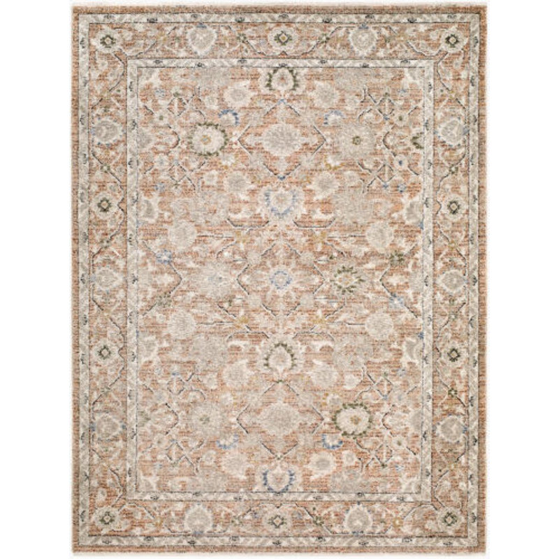Lausanne Area Rug, Ivory/Cream/Orange/Black/Brown, Rectangle 7'10" x 10'