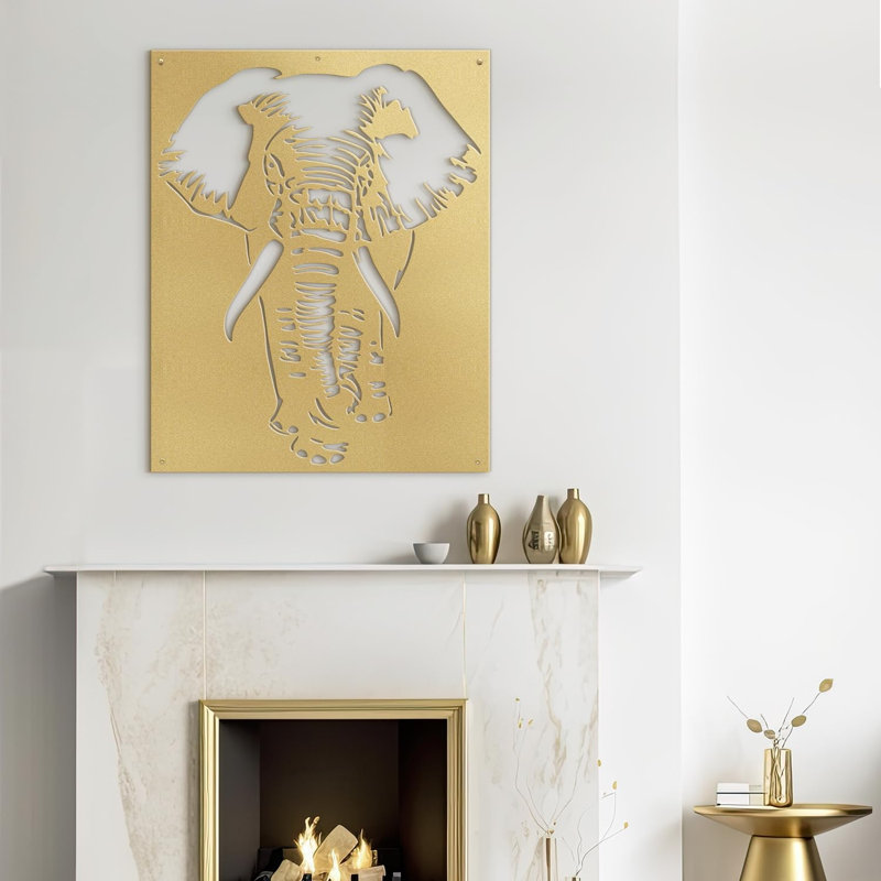 Wall Decor Metal, 36" H x 24" W x 0.05" D, Gold
