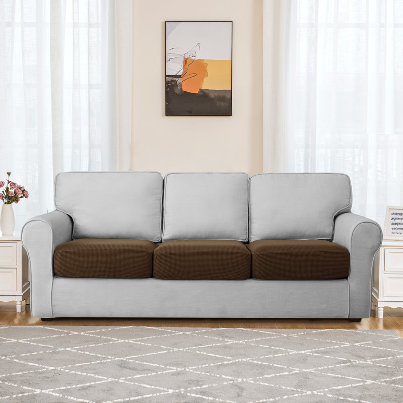Housse pour canapé à coussins carrés Allington, Mélange de polyester café