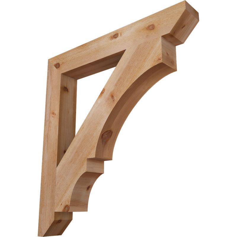 H 6 po x P 6 po Support en bois / corbeau, Cèdre rouge de l'Ouest brut, L 6 po x P 44 po x H 48 po