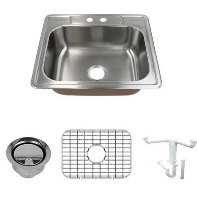 Classic 25'' L Single Bowl Stainless Steel Kitchen Sink