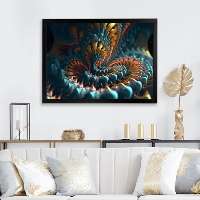 «Turquoise Fractal Mystery I», reproduction d'art sur toile