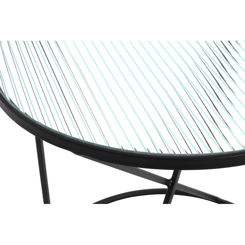 Indihar Glass Top Frame End Table