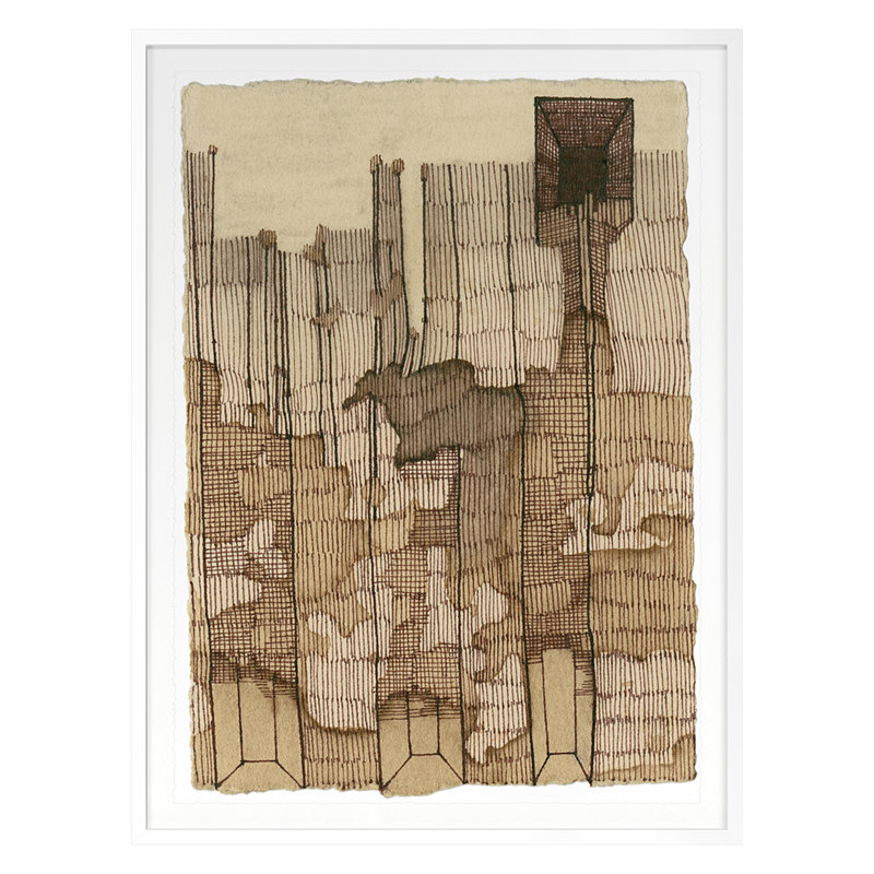 Coffee Drawing 4 Print by Renee Staeck, White, 29" H x 22" W x 1.25" D
