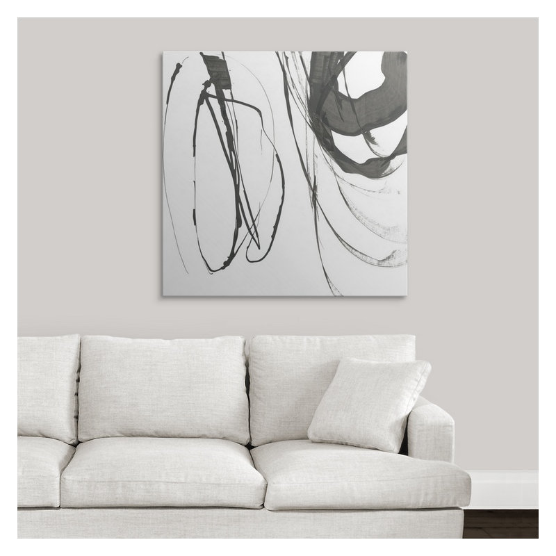 «Black Streaks I», reproduction d'art Funkley, H 30 po x l 30 po x P 1,5 po, Toile