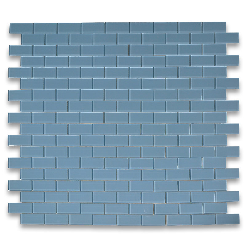 12" x 12" Marble Brick Joint Mosaic Wall & Floor Tile, Blue