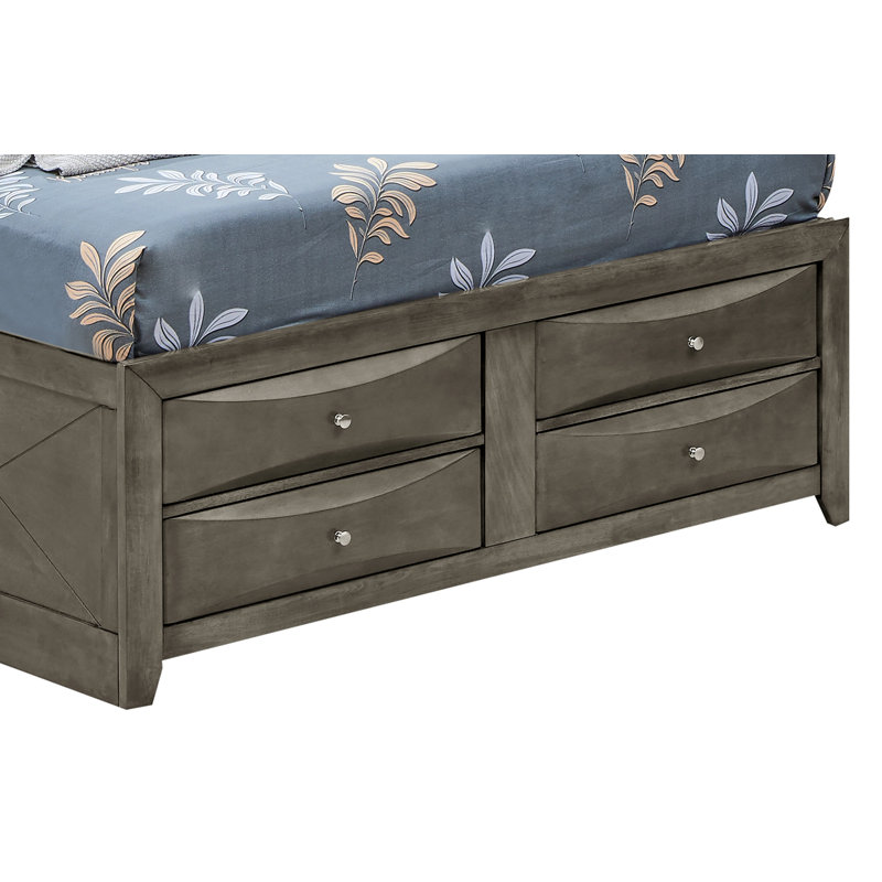 Sophisticated Gray King Storage Bed