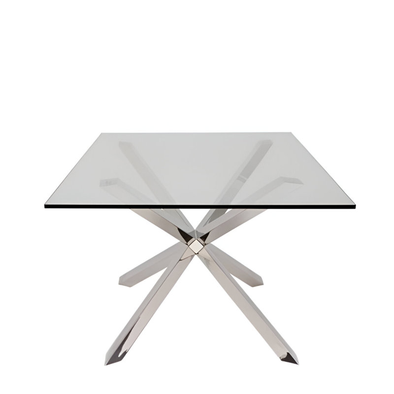 Table de salle à manger Chasta Annum, H 29,5 po x l 39,5 po x L 87 po, Argent argent