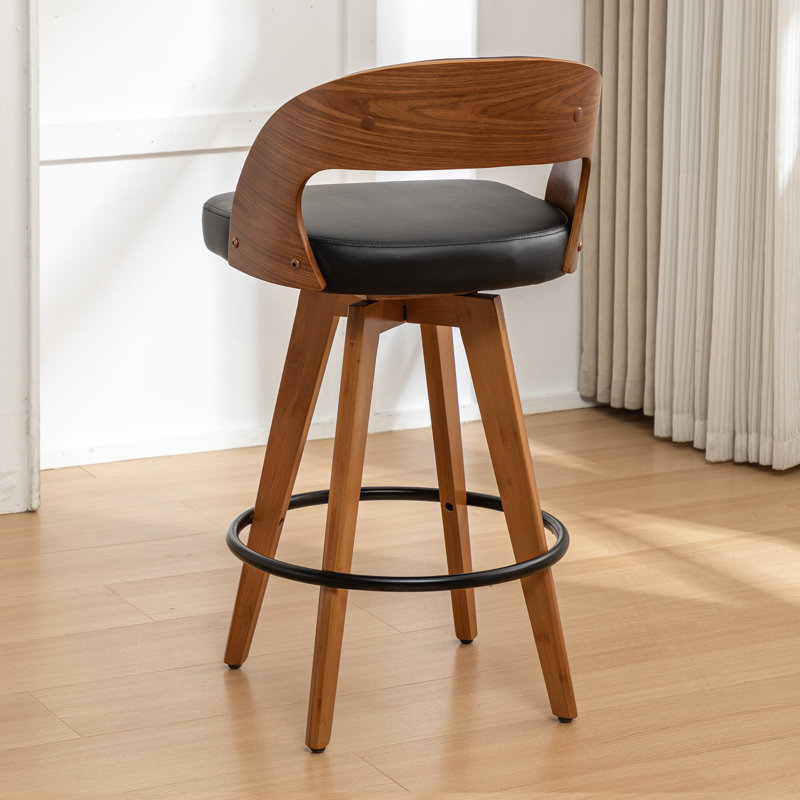 Colley Modern Swivel Bar Stool, Bar Stool (76.2cm Seat Height), Black