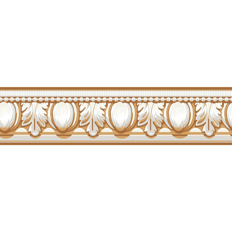 Bordure de papier peint L 15 pi x l 5 po, Orange